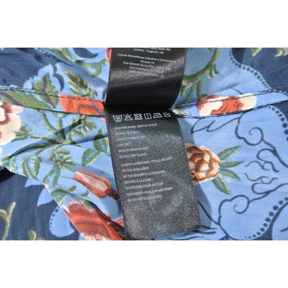 NEW, Farm Rio  Blue Arabesque Floral Print Midi dress size S #MD1130 - Picture 8 of 10